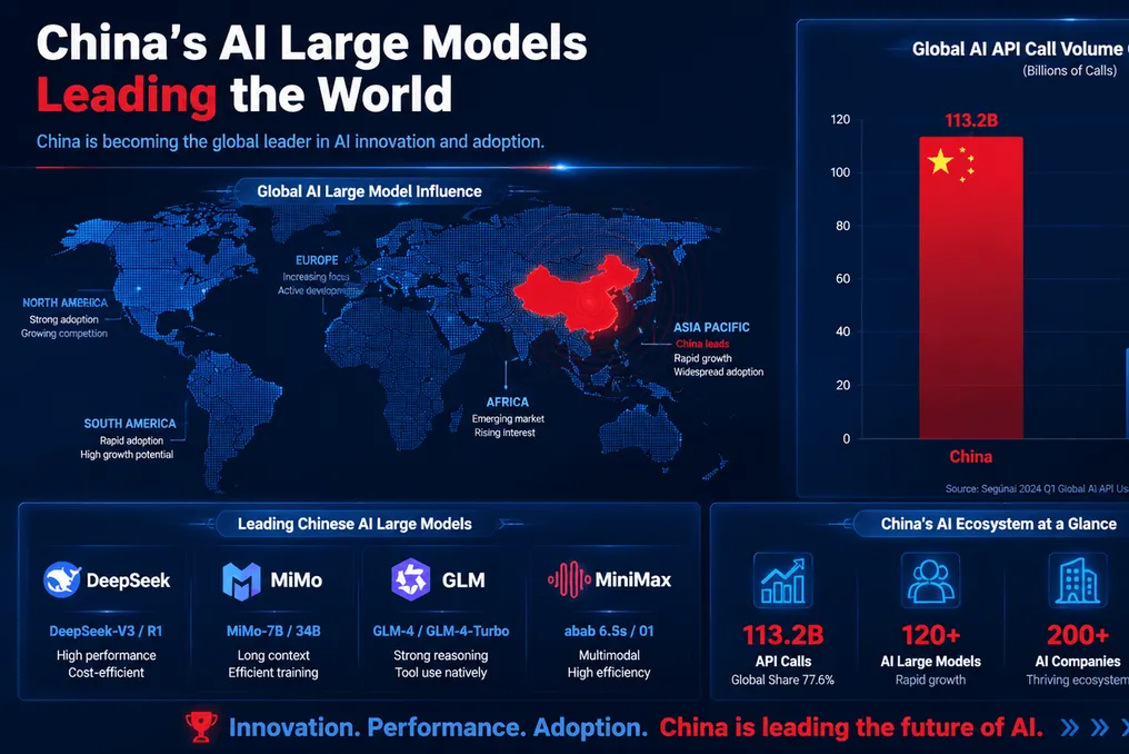 Modelos de inteligência artificial chineses lideram em volume de chamadas de API enquanto a participação dos modelos americanos diminui