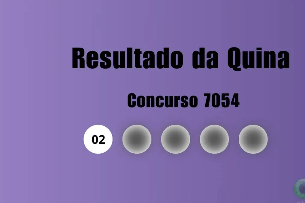 Result of Quina Contest 7054: Drawn numbers and prize details