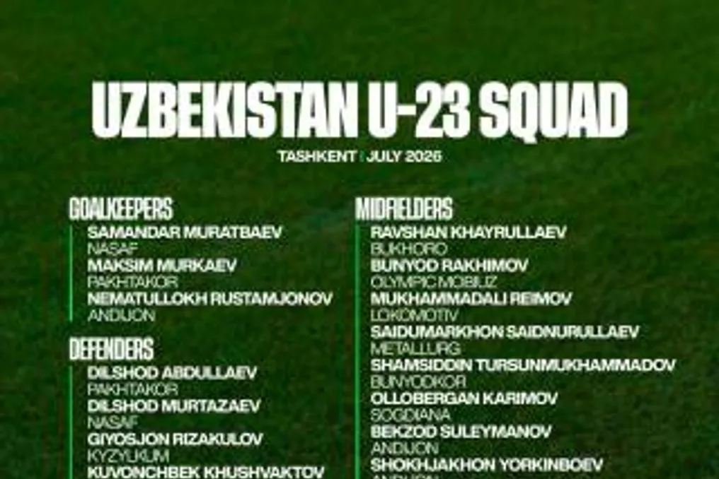 Uzbekistan Olympic Team to Play Friendly Matches Against Nasaf and So'g'diona in Preparation for Los Angeles 2028