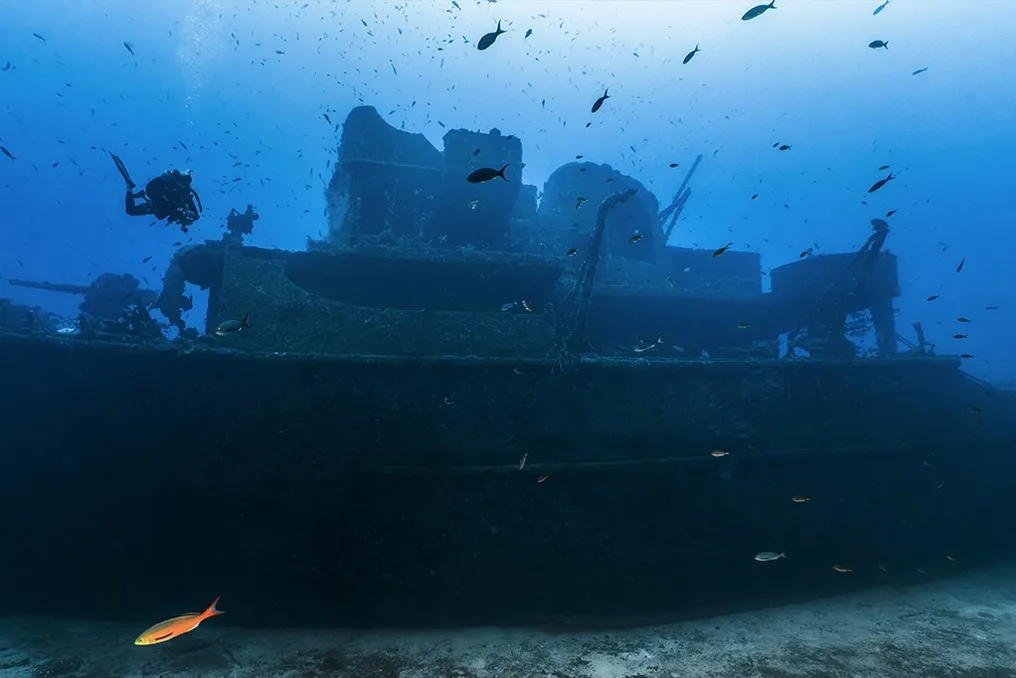 Photos reveal previously unseen view of sunken warship in Fernando de Noronha