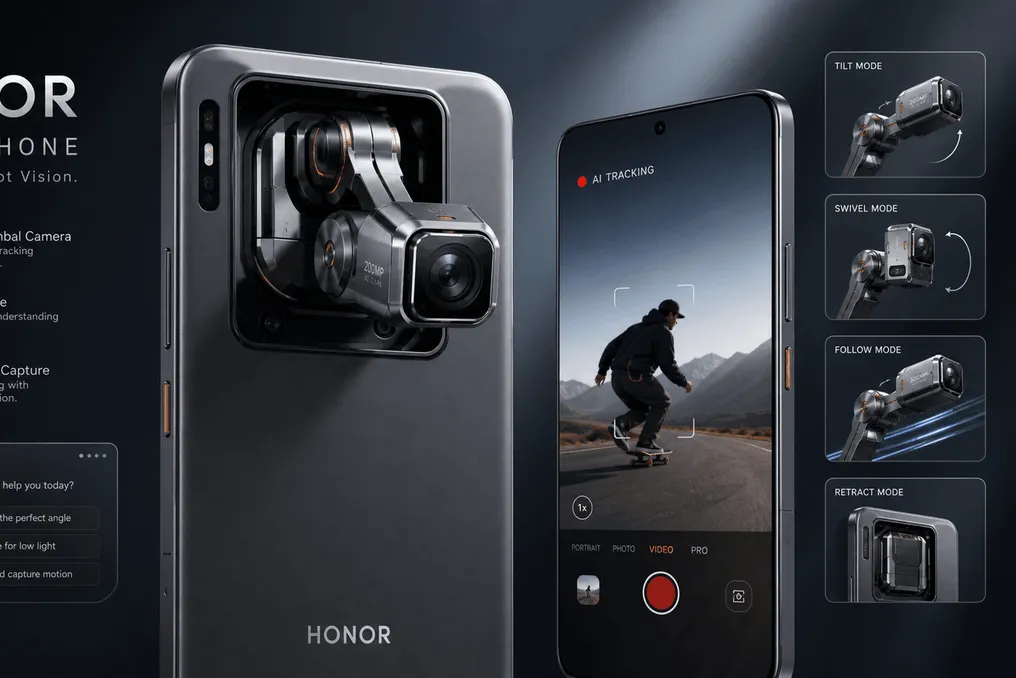 Honor apresenta o primeiro robofone do mundo com suspensão mecânica e IA proativa na feira WAIC