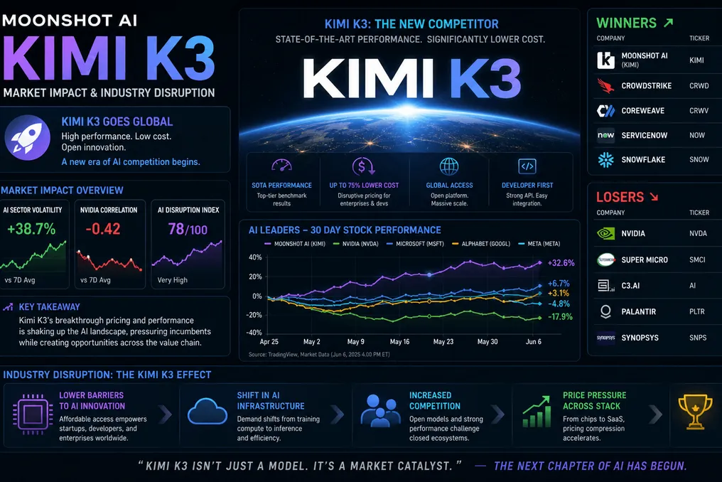 Moonshot AI K3 modelining 2,8 trillion parametrli chiqarilishi sun'iy intellekt savdosi bozorini qayta baholashga sabab bo'ldi