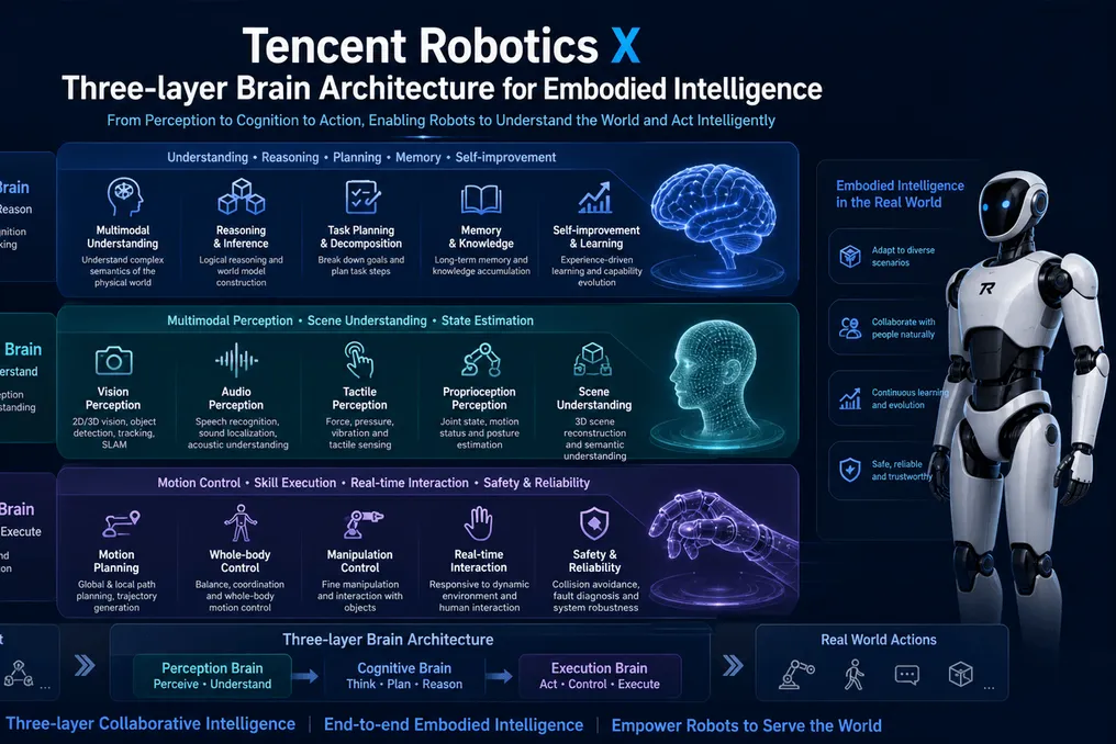 Tencent Robotics открыла три воплощенные фундаментальные модели, объясняя архитектуру мозга для повышения скорости реакции роботов