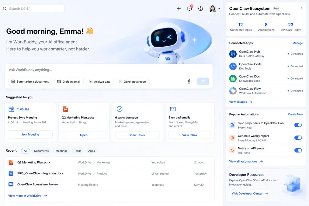 Tencent WorkBuddy ekotizim va integratsiya tufayli sun'iy intellekt ofis agentlari orasida yetakchi o'rinni egalladi