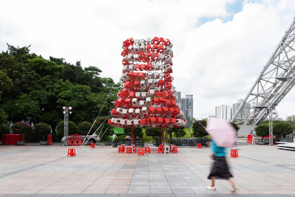 Projeto Torre de Banquetas desenvolvido por 1Y Architects para evento cultural em Foshan