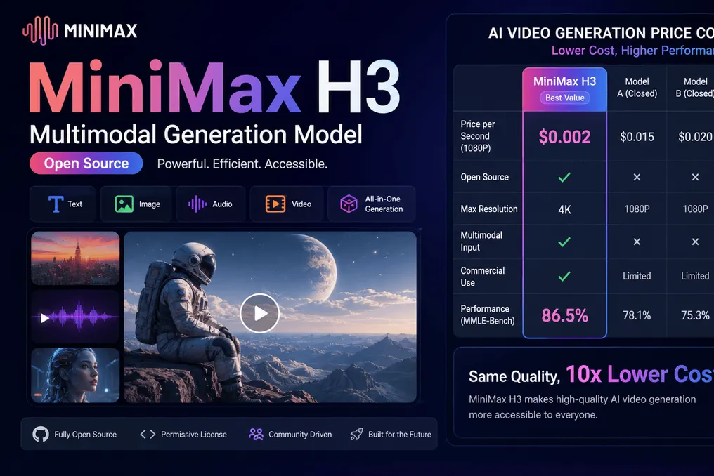 MiniMax выпускает модель H3 с открытым исходным кодом, балансируя между производительностью Kimi K3 и ценами DeepSeek
