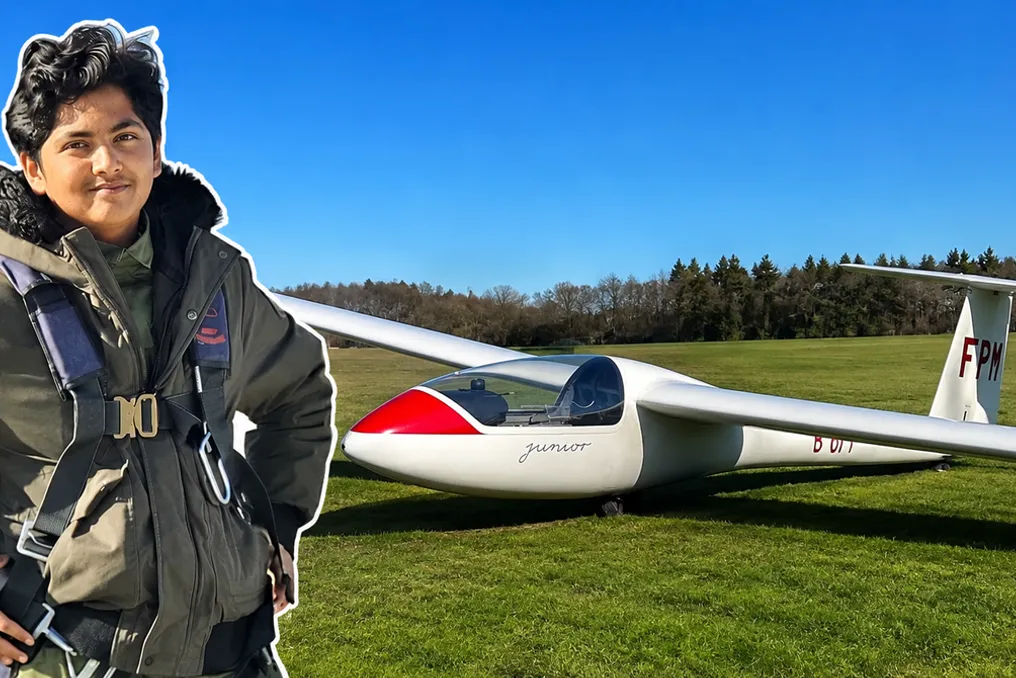 14-year-old Abhinav Sudjit becomes Asia's youngest solo pilot after three years of weekend training