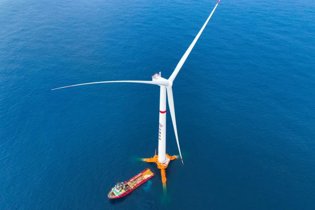 Floating Wind Power Plant the Height of a 110-Story Skyscraper Commissioned in China