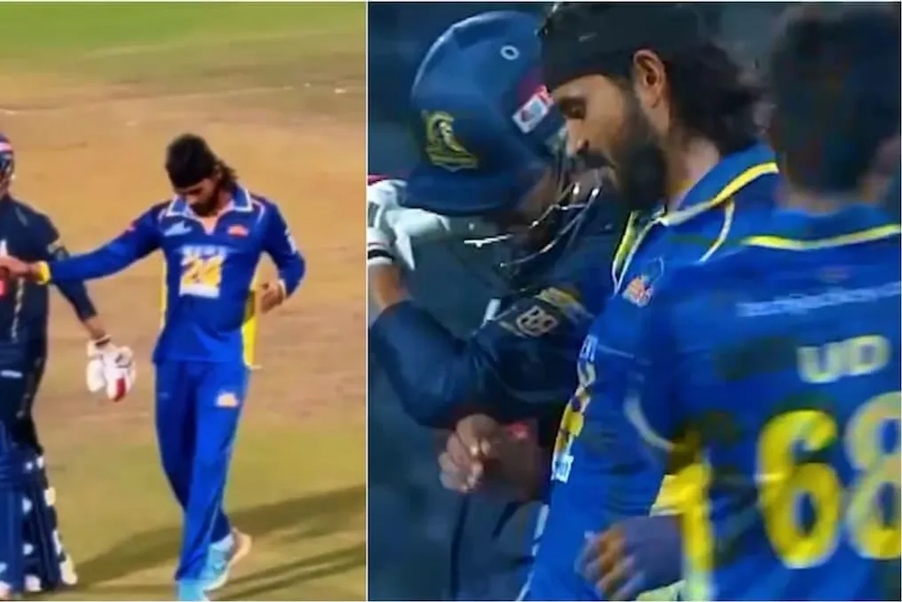 Digvesh Rathi once again sparks controversy with his 'laptop celebration' after taking a wicket in the DPL 2026 match