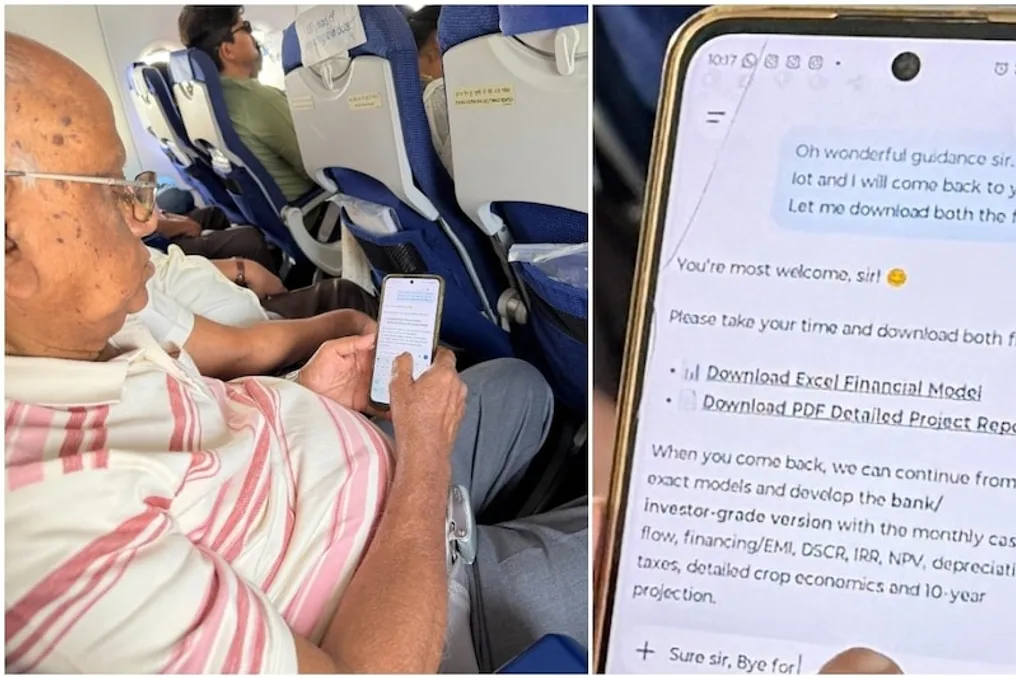 Homem de 77 anos elabora plano de negócios com ajuda do ChatGPT em um avião e o trata com respeito