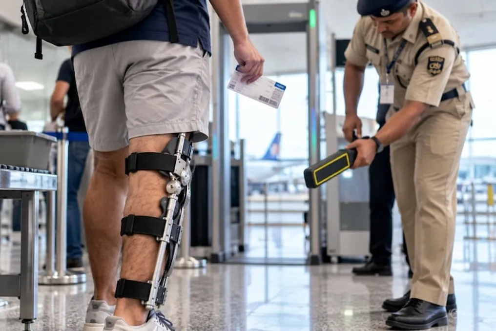 Passengers with metal implants in their bodies are advised to carry medical documents before traveling to the airport