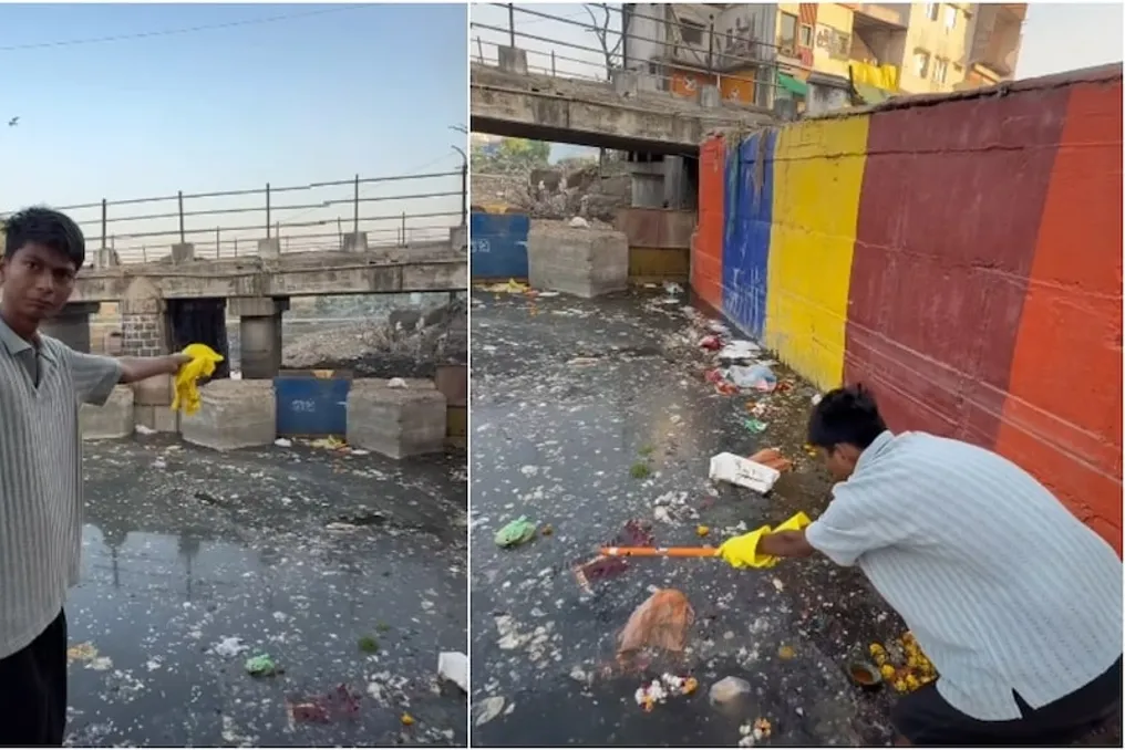 Rio Ajnara sujo novamente após limpeza; vídeo publicado por 'Bittu Tabahi'