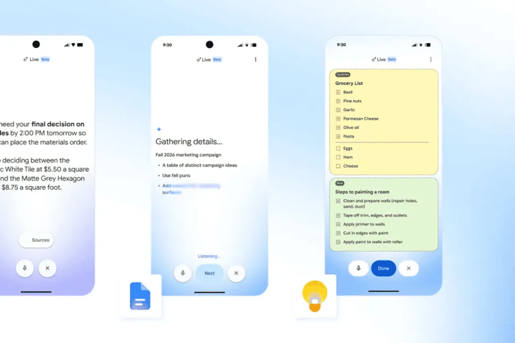 Google Gmailga ovozli qidiruvni sunʼiy intellekt bilan integratsiya qildi, Gmail Live va Docs hamda Keep uchun yangi funksiyalarni ishga tushirdi