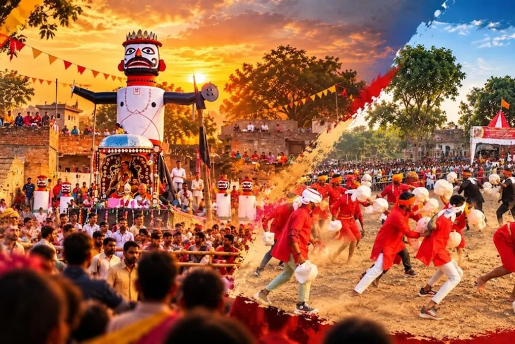 Kaushambi hududida Ram va Ravana jangini plastik stakanlardan foydalanib, 247 yillik anʼanaga rioya etiladi