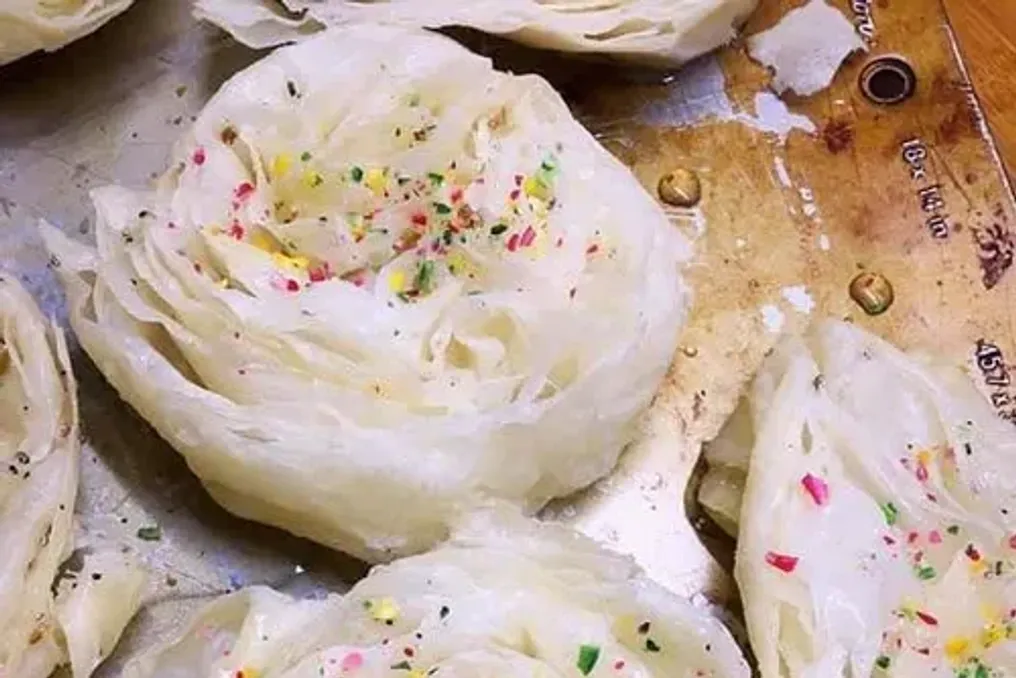 Receita de Puri de Banana em Camadas, Regado com Xarope, para Diwali