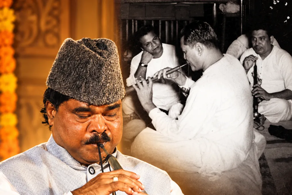 Musitsian Pandit S. Ballesh Bhajantri Hindistonda shehnai chalish anʼananasini qoʻllab-quvvatlaydi