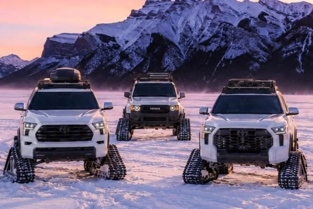 Toyota presents Snowhunter concept with tracks on five pickups and SUVs to tackle snow